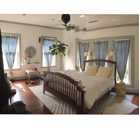 West Elm Luster Velvet Curtains - Dusty Blue - Picture 4 of 5